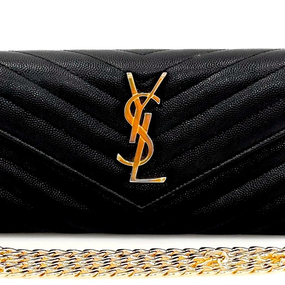 Yves Saint Laurent Handbags - Yves Saint Laurent Vegan Leather Clutch/Crossbody - COA